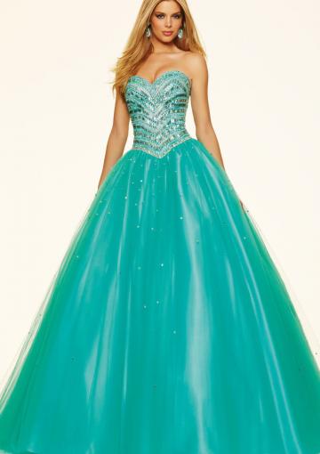 Свадьба - Ruched Sleeveless Ball Gown Sweetheart Lace Up Tulle Beading Floor Length
