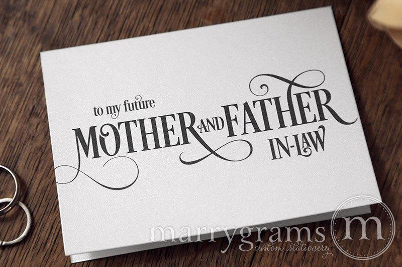 Wedding - Wedding Card to Your Future Mother and Father in-law - Parents of the Bride or Groom Cards - Special Note to Go with Gift - CS06