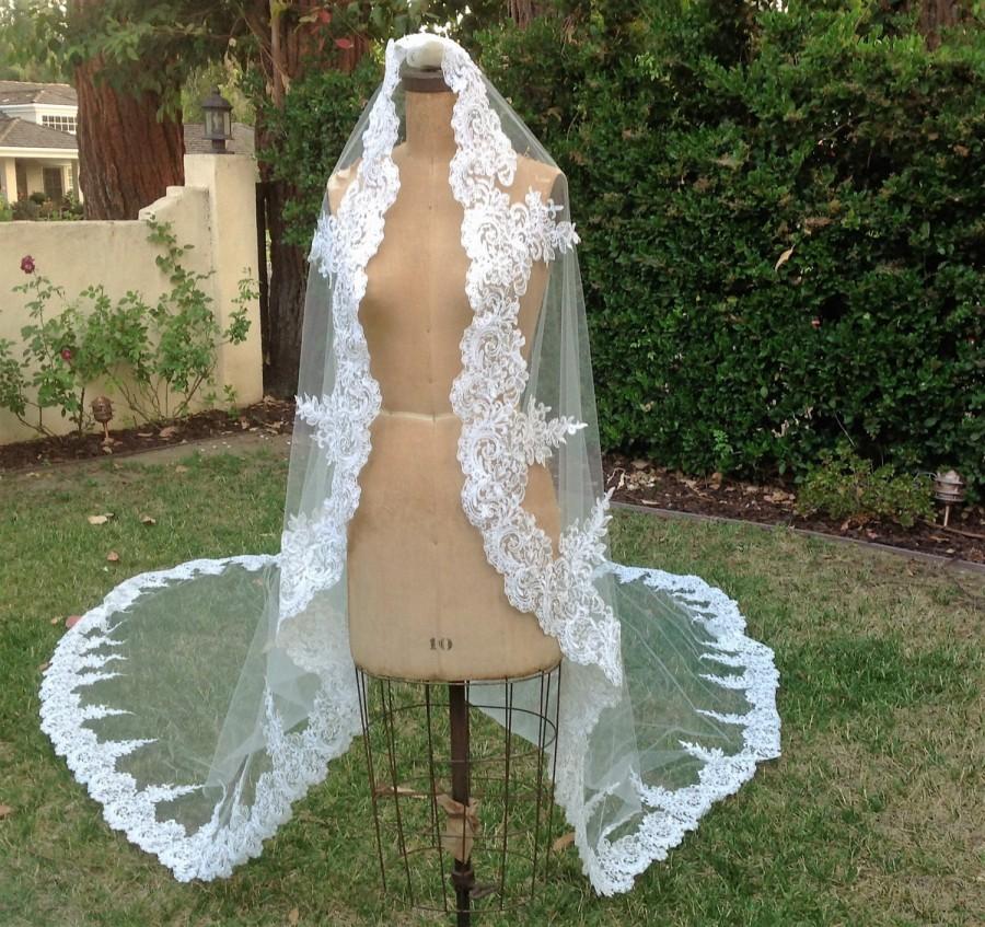 زفاف - Veil, Drop Veil Lace, Lace Veil, Blusher Veil, Delicate Lace Veil, Mantilla Veil, Wedding Veil, Lace Mantilla, Bridal Veil -DREAM DAY