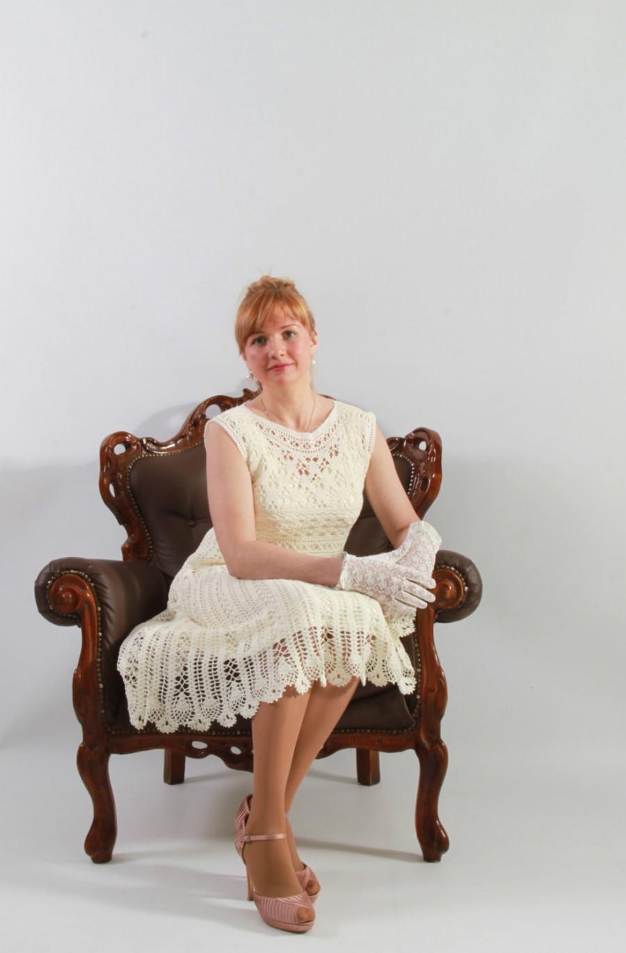 Hochzeit - Angelic Bridal Gown EcruWhiteHue Exclusive Genuine HandCrochet PracticalFunctional ForgivingForm TimelessUniqueBeauty : Aries JSOT08922610