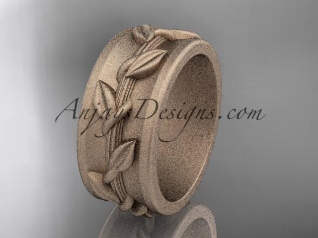 زفاف - 14kt rose gold engagement ring, matte finish wedding band ADLR417G