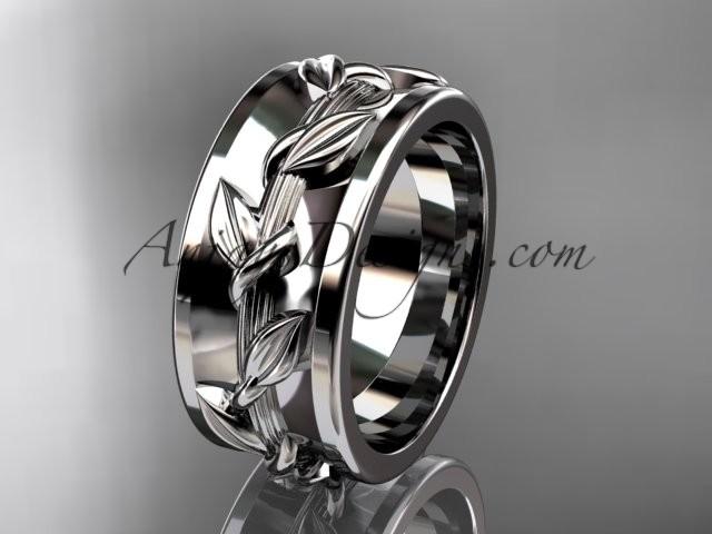 زفاف - Spring Collection, Unique Diamond Engagement Rings,Engagement Sets,Birthstone Rings - 14kt white gold leaf and vine wedding ring, engagement ring wedding band