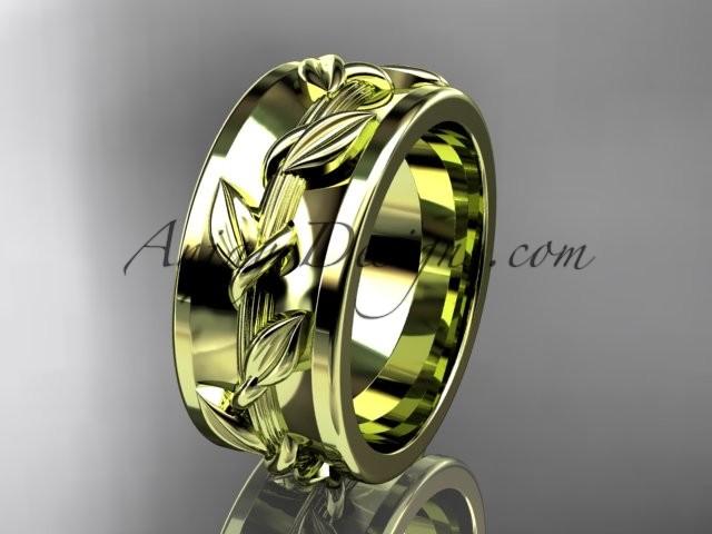 زفاف - Spring Collection, Unique Diamond Engagement Rings,Engagement Sets,Birthstone Rings - 14kt yellow gold diamond leaf and vine wedding ring, engagement ring wedding band