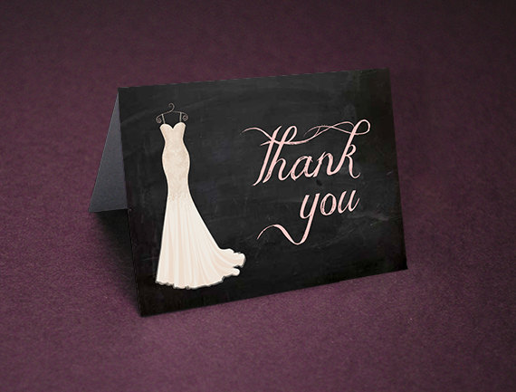 Wedding - Bridal Shower Thank You Cards • Chalkboard Shower Thank Yous • Bridal Shower Thanks • Wedding Shower Thank You Card • Unique Thank You Card