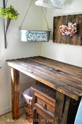 Wedding - Down To Earth Style: Old Fence Features In The Laundry Room