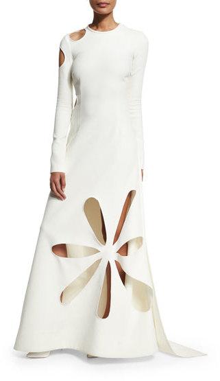 زفاف - Rosie Assoulin Matisse Cutout Stretch-Crepe Gown, White