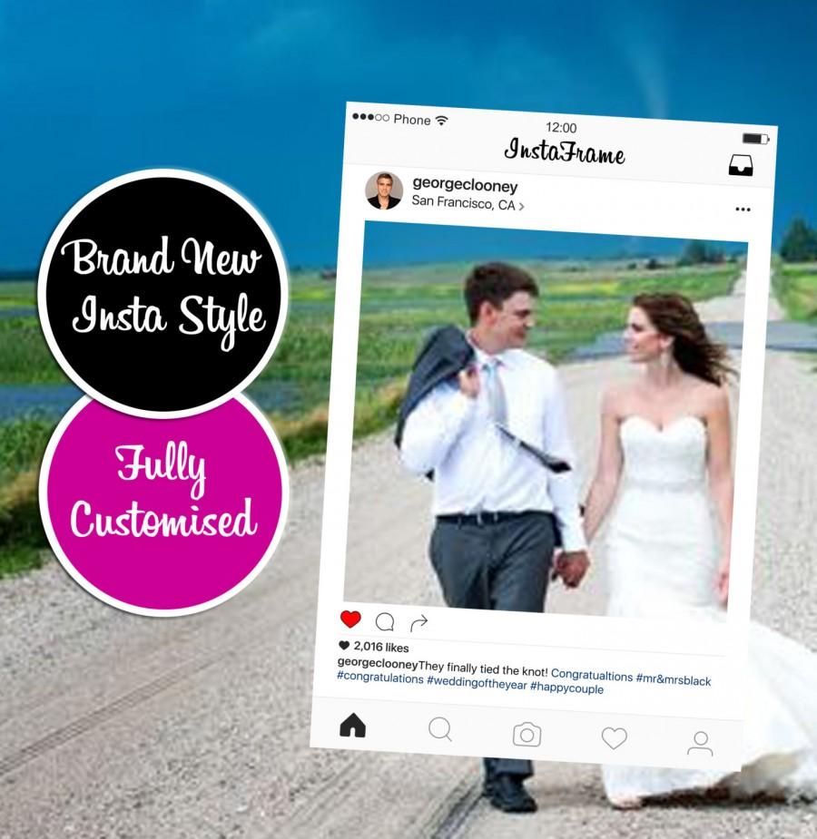 Свадьба - New Instagram Frame Bespoke New Design, Photo Booth Prop, Personalised Frames, Wedding Props, Digital Download, Instagram Photo Prop