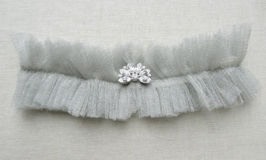 Hochzeit - Stardust silk garter with crystal detail
