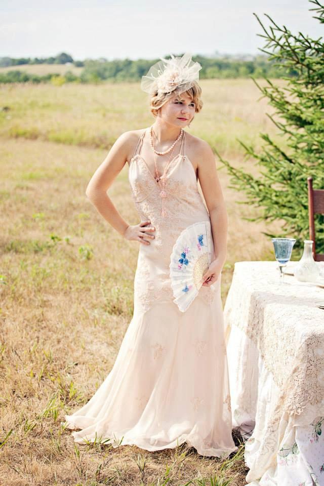 Wedding - Beaded flapper wedding dress backless dress