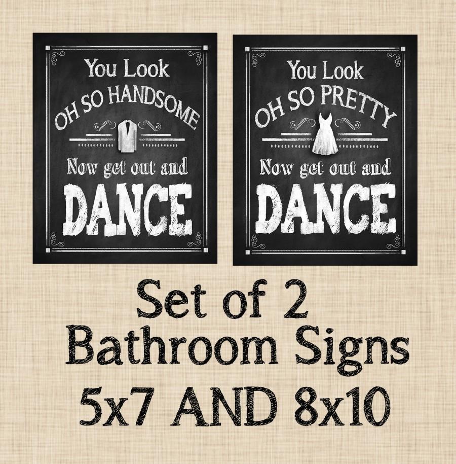 Details about   Chalk Style Black & White Lights Toilet Get Out & Dance Wedding Sign 