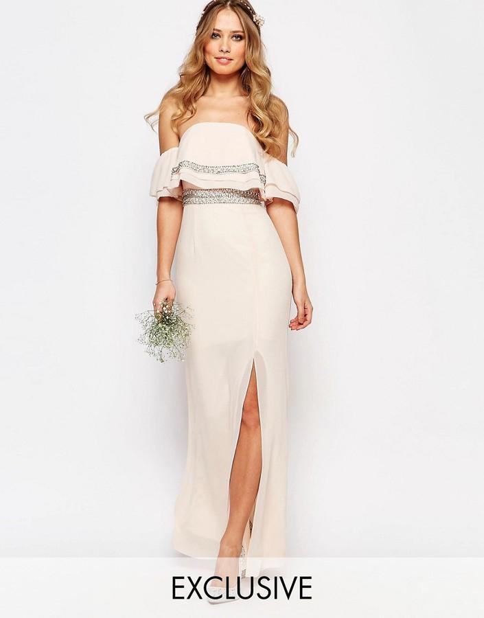 Mariage - TFNC WEDDING Bandeau Embellished Maxi Dress