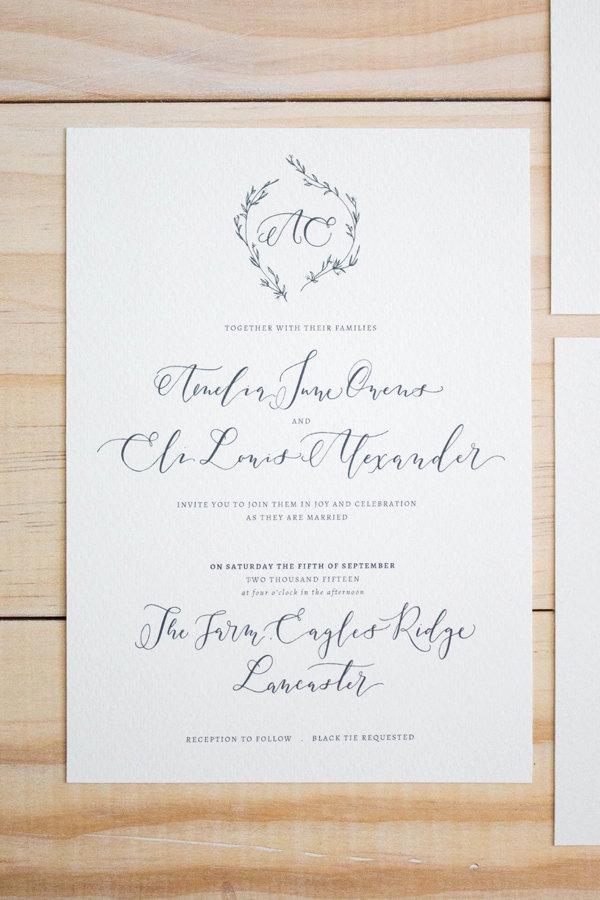 Mariage - Hand-Lettered Invitation Suite 