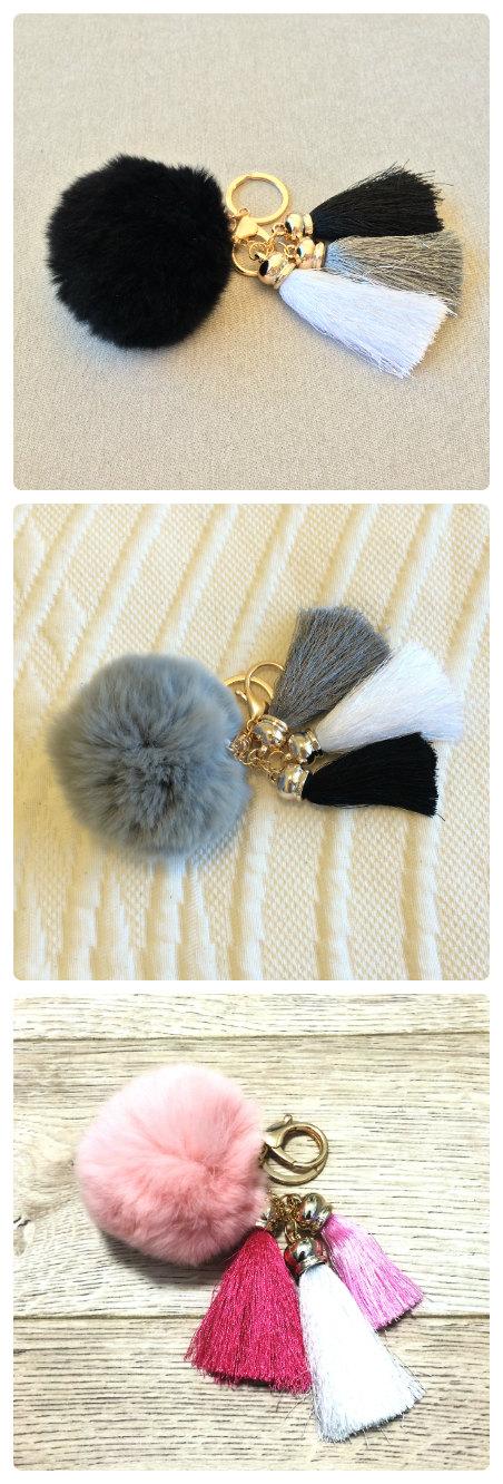 Mariage - Fashion Fluffy Imitation Rabbit Fur Pom Pom, Fur Pom Ball Bag Charms, Pom Pom Ball Keychain