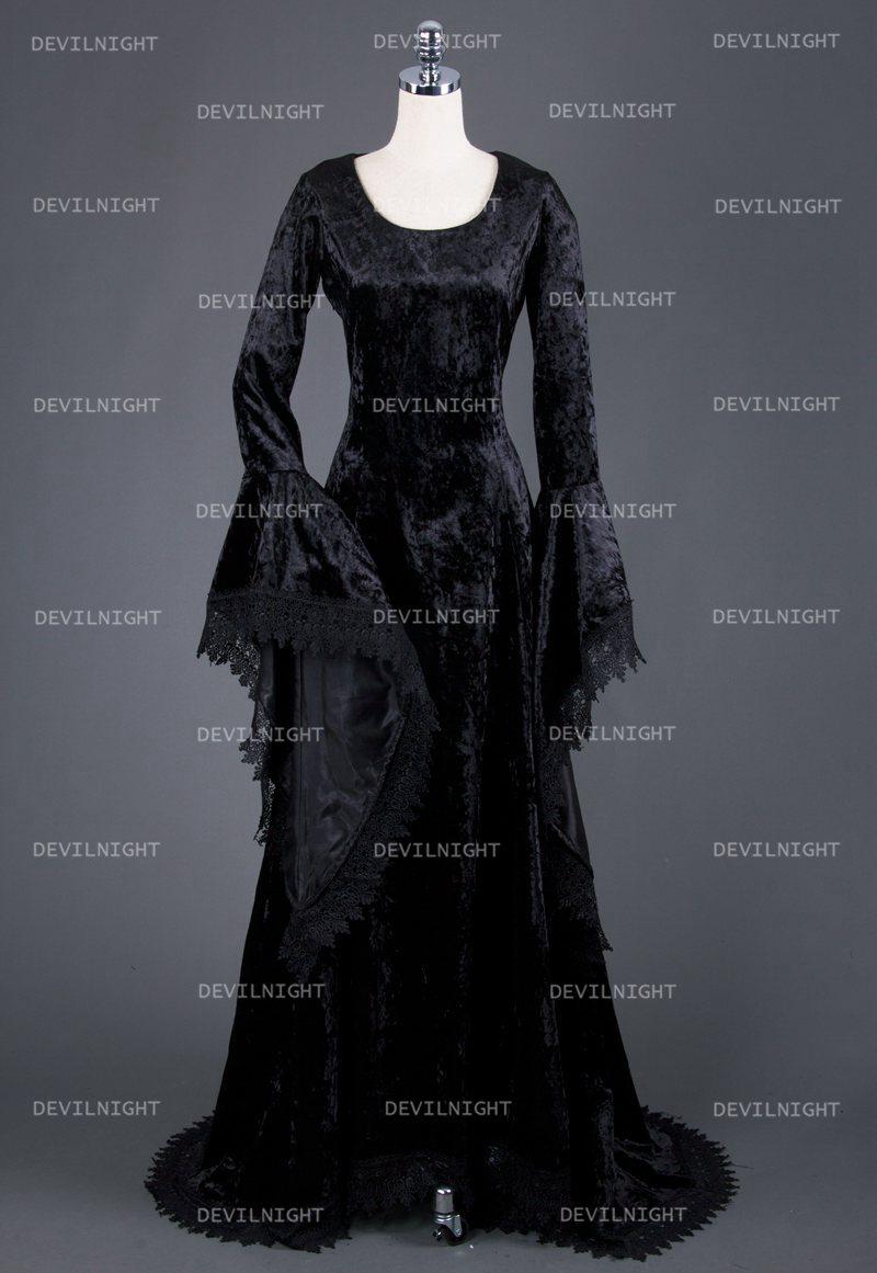 Wedding - Black Gothic Vampire Medieval Dress