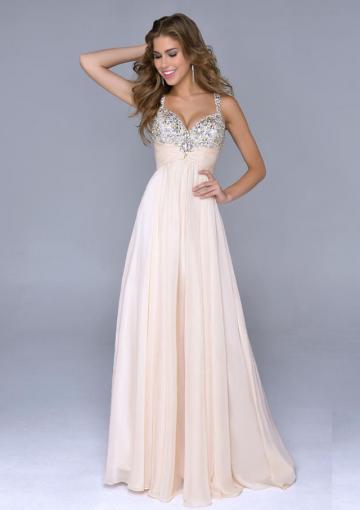 Mariage - Zipper Sleeveless A-line Champagne Straps Beads Pink Chiffon Floor Length Ruched