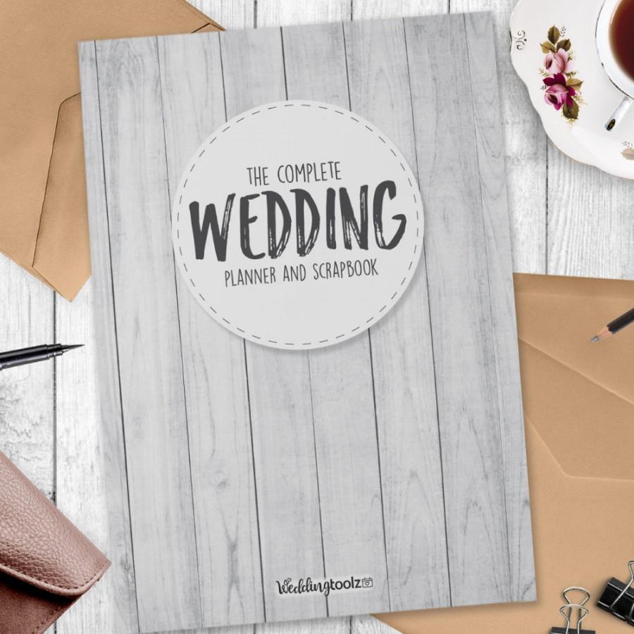 زفاف - White Wood Grain style  Wedding Planner Book- 124 pages of wedding planning