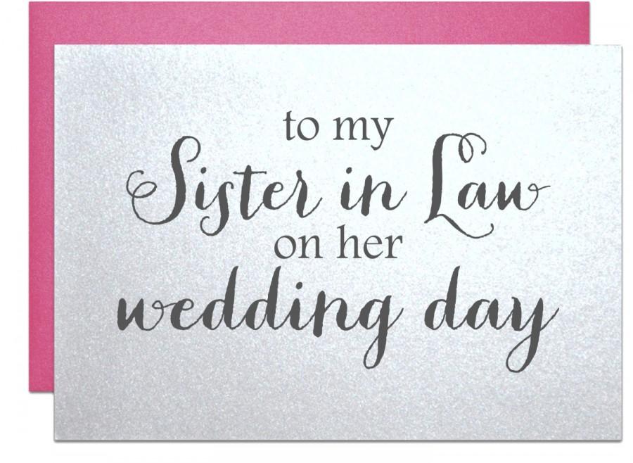 Mariage - Wedding card to new sister in law, for bridal shower cards sister inlaw engagement party card SIL bachelorette card wedding day gift note