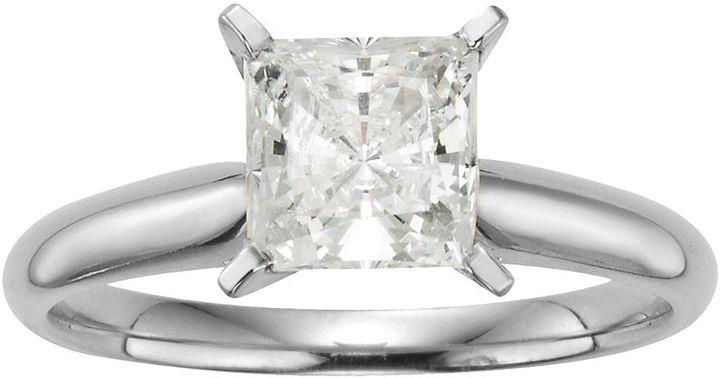 Hochzeit - 14k White Gold 1 1/2-ct. T.W. IGL Certified Princess-Cut Diamond Solitaire Ring