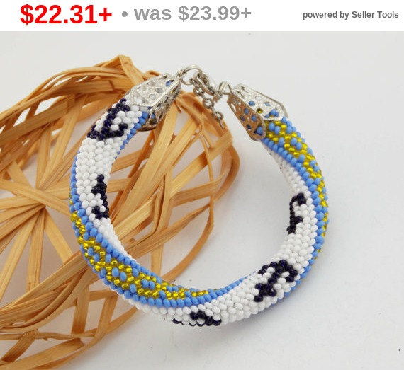 زفاف - SALE Nautical Sea jewelry summer holiday Anchor stripe bracelet beach sea ocean girls crochet rope colorful geometric handmade bracelet f...