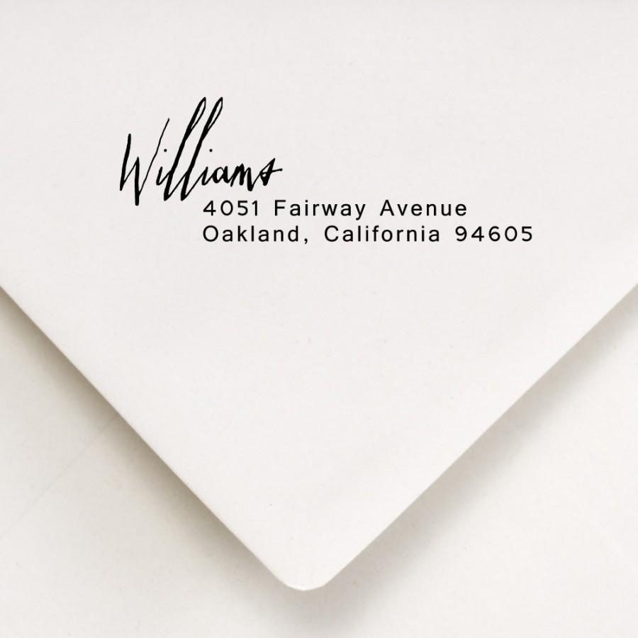 Wedding - Return Address Stamp -   -  Housewarming, Bridal Shower gift - Roosevelt Design