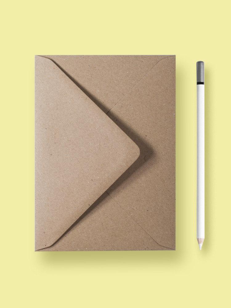 Wedding - 5×7″ - 133x178mm - Eco Kraft Envelopes - 5x7" Eco Kraft Vintage Recycled Envelope - DIY by Paper Charms