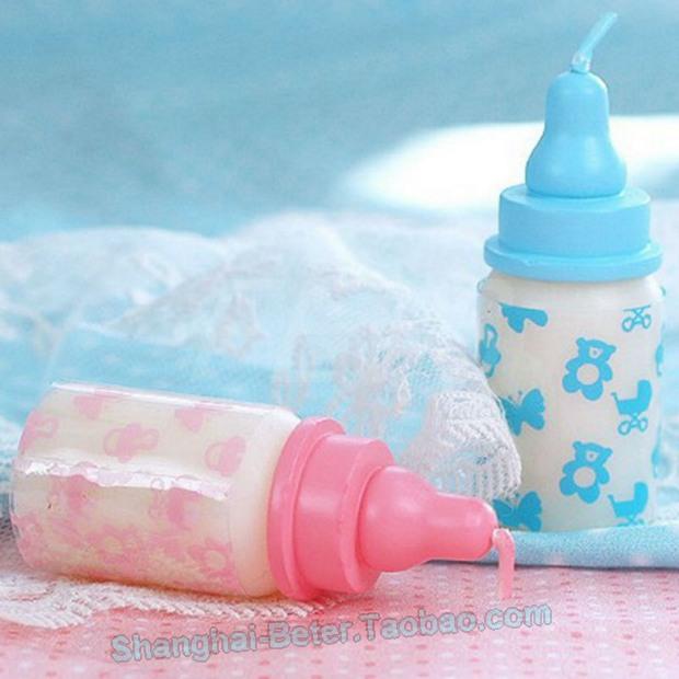 زفاف - Beter Gifts® pink baby bottle candle favors BETER-LZ042