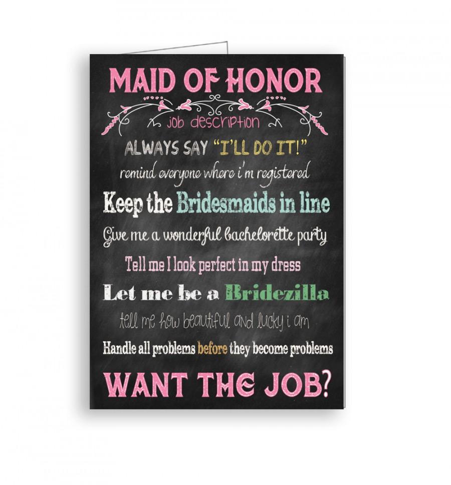 maid of honor job description