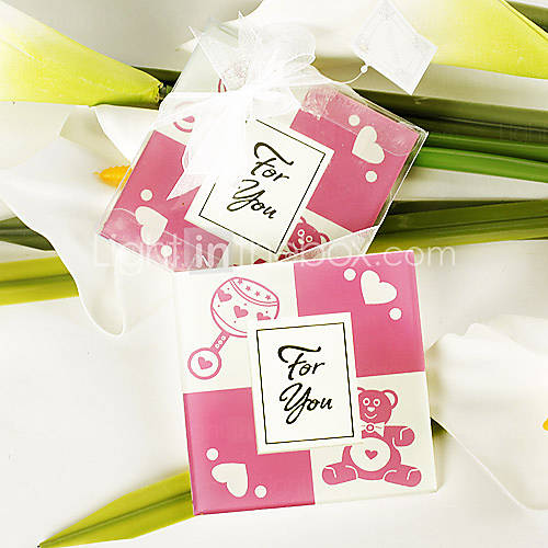 Mariage - Beter Gifts® Baby Shower Party Favors & Gifts - # Coaster Favors Glass Fairytale Theme Non-personalised Pink