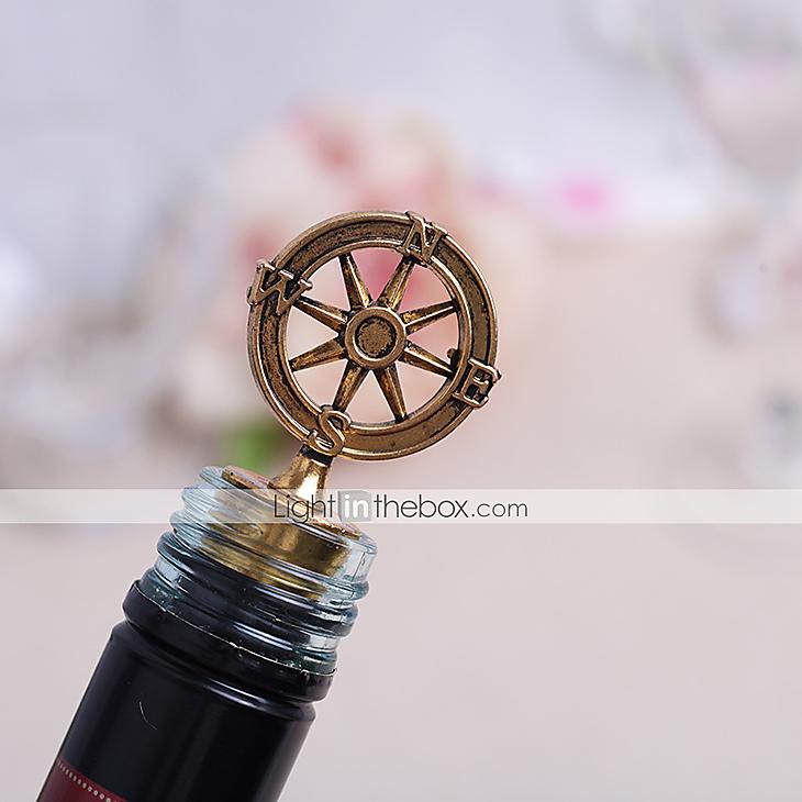Mariage - Beter Gifts® Ring Chrome Bottle Favor-1Piece/Set Bottle Stoppers Classic Theme Non-personalised Gold