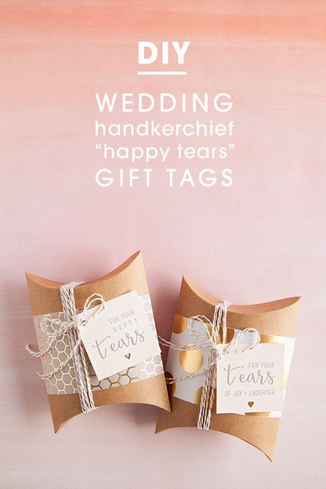Свадьба - DIY Idea - Wedding Handkerchief "Happy Tears" Gift Tags!