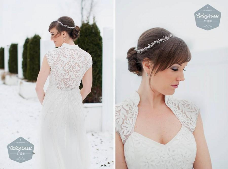 Hochzeit - Bridal Crown Wedding Tiara Hair Wreath Pearl Headband Crystal Tiara Rhinestone Headpiece