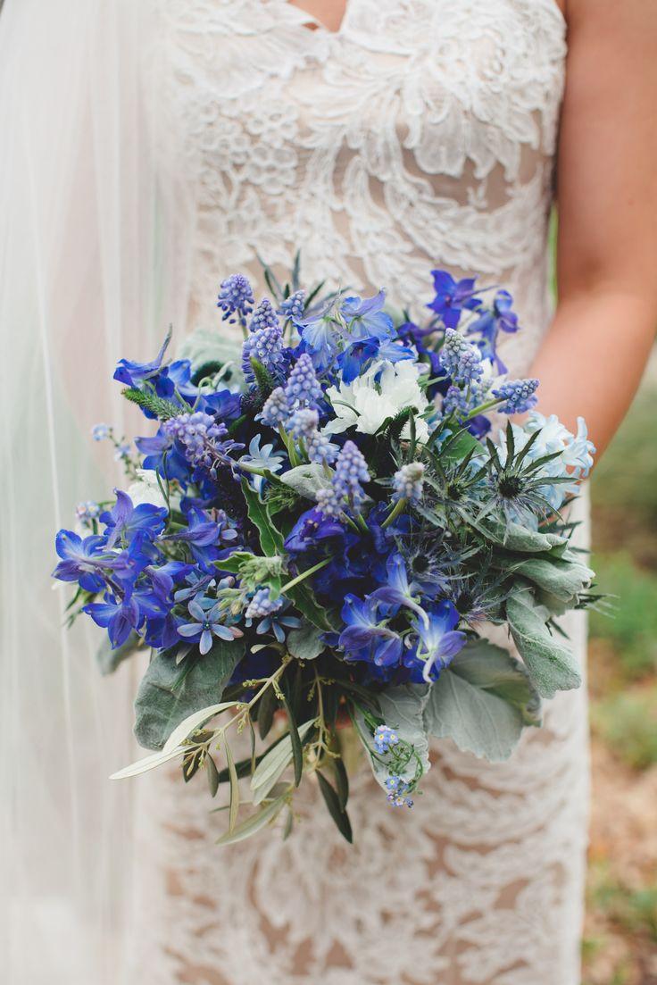 Hochzeit - Blue Texas Wildflower Bridal Bouquet