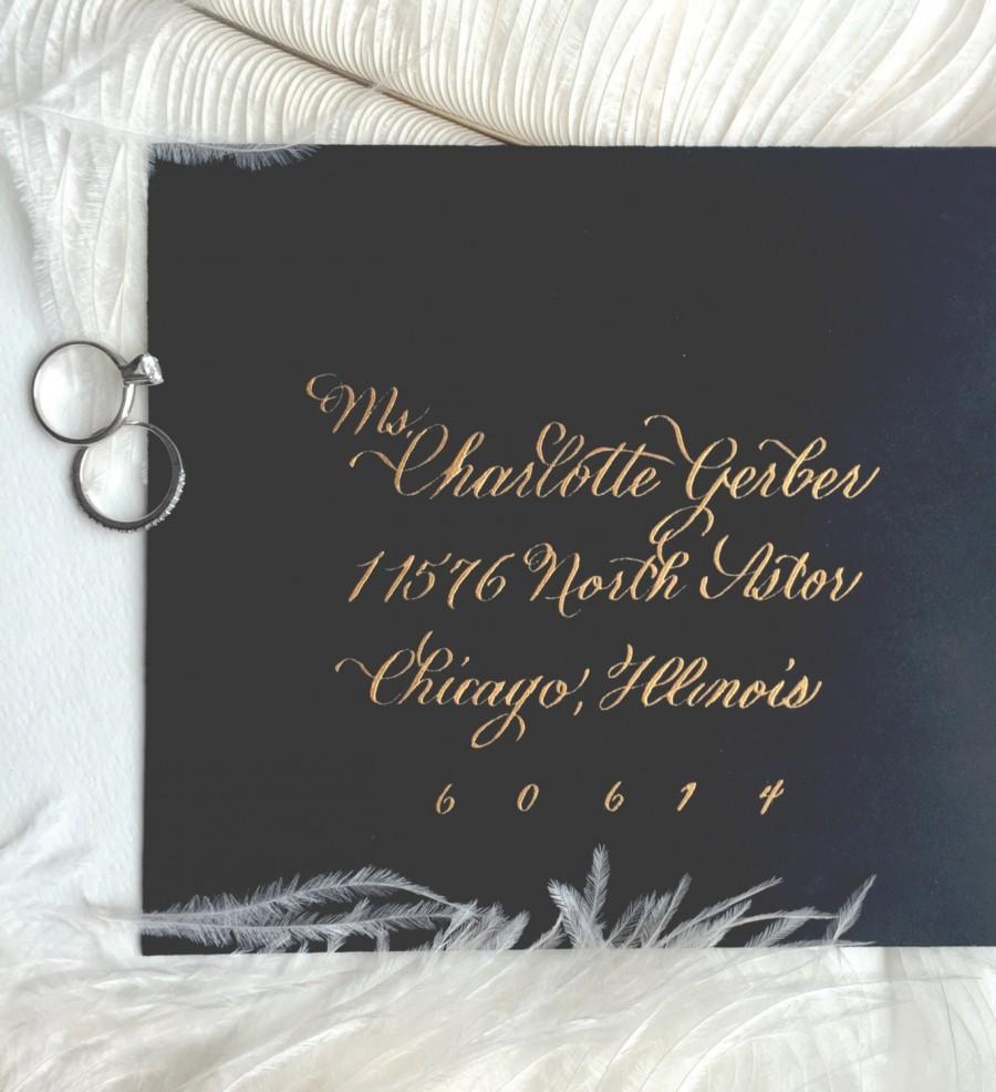 Mariage - THE Gold Script • Envelope Calligraphy with Optional Hand-Painted Flourishes • Perfect for Weddings, Showers, Parties & Special Occasions