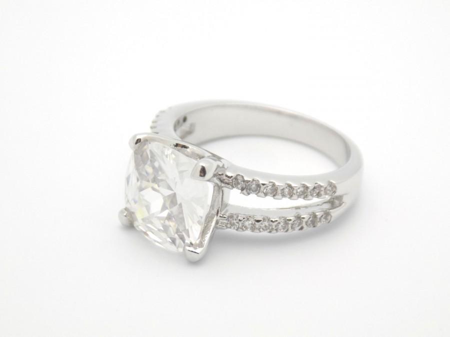 Wedding - cz ring, cz wedding ring, cz engagement ring, cubic zirconia engagement ring, cushion cut engagement ring, size 5 6 7 8 9 10 - MC1074361AZ