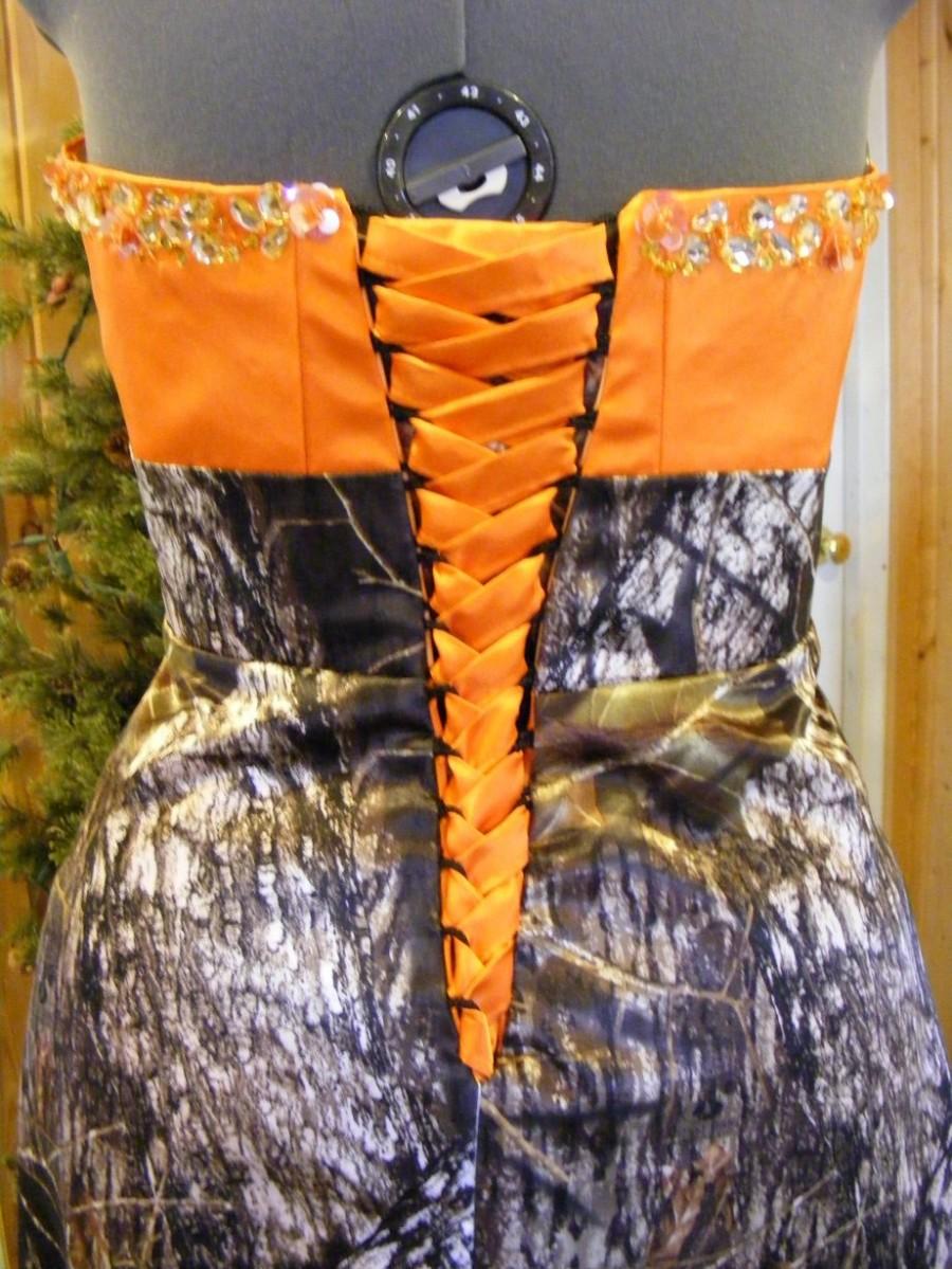 زفاف - CAMO High low hemline BEADED top with CORSET back dress