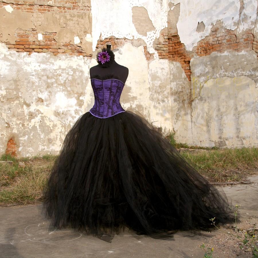 Wedding - Black tulle skirt in Bridal length for wedding or portraits