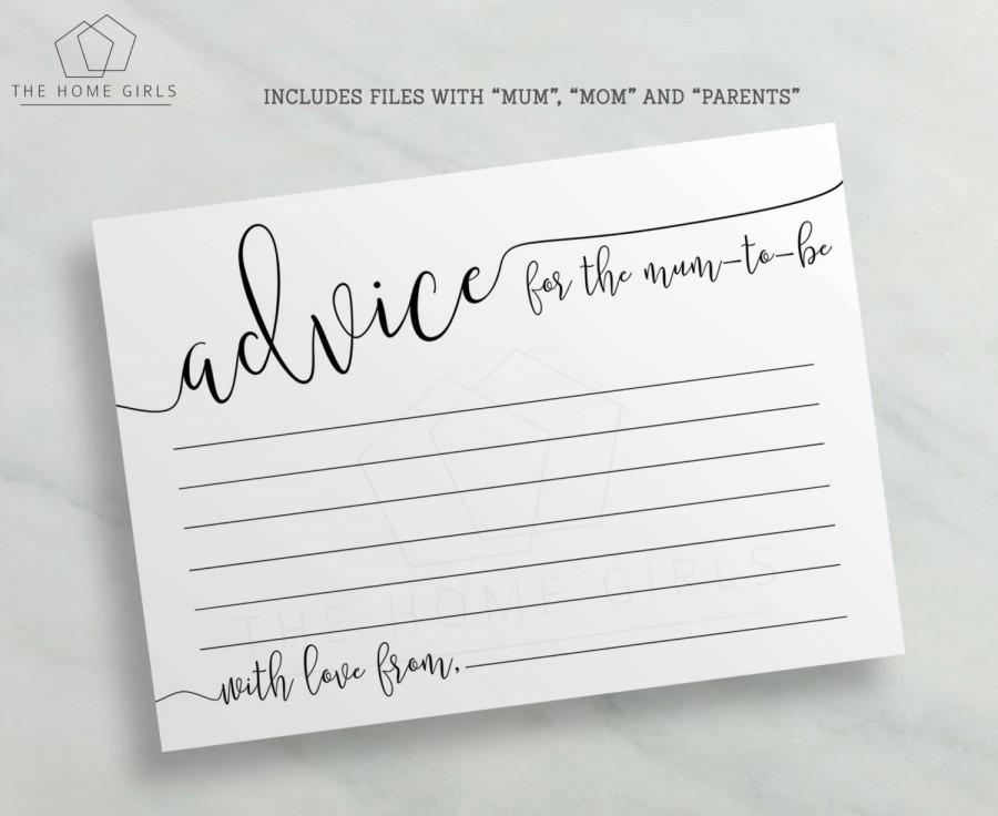 Wedding - Baby Shower Advice Cards / Mom-to-be / Mum-to-be / Printable Advice Cards/ Calligraphy / Instant Download/ Digital