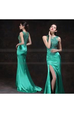 Hochzeit - Green Sexy Evening Dress 2016 New Slim Fishtail Hollow High-slit Dress Long Nightclub Bar Dress