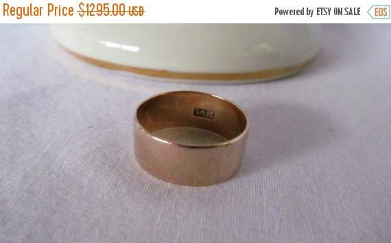 Mariage - Jewelry Sale Victorian 14K Rose Gold Cigar Band Ring  Victorian Wedding Band 14K sz 7.75 Victorian Cigar Band Ring Rose Gold