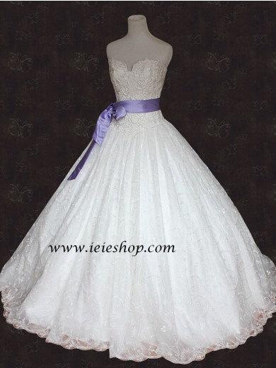 Wedding - Bride War Movie Strapless Princess Lace Ball Gown Wedding Gown