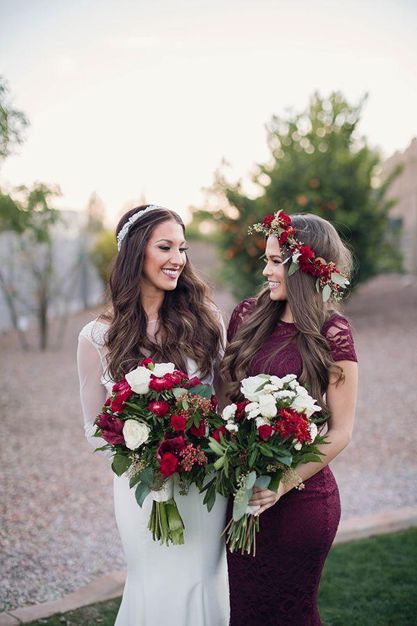 زفاف - Bethanie & Alan: A Romantic Red Wedding In Arizona