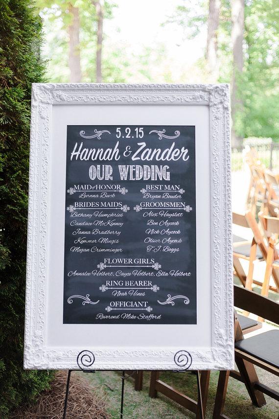 Wedding - Wedding Program Template, Wedding Program Sign, Wedding Programs, Wedding Party Sign, Wedding Program Chalkboard, Chalkboard Wedding Program