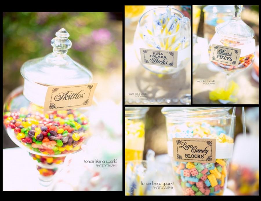 Set Of 10 Candy Buffet Candy Bar Food Labels Tags Wedding