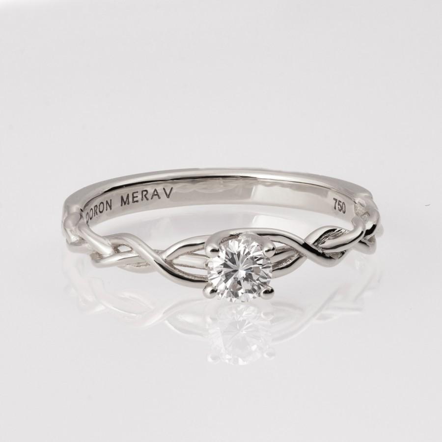 زفاف - Braided Engagement Ring - White Gold and Diamond engagement ring, celtic ring, engagement ring, wedding band, unique engagement ring, 2