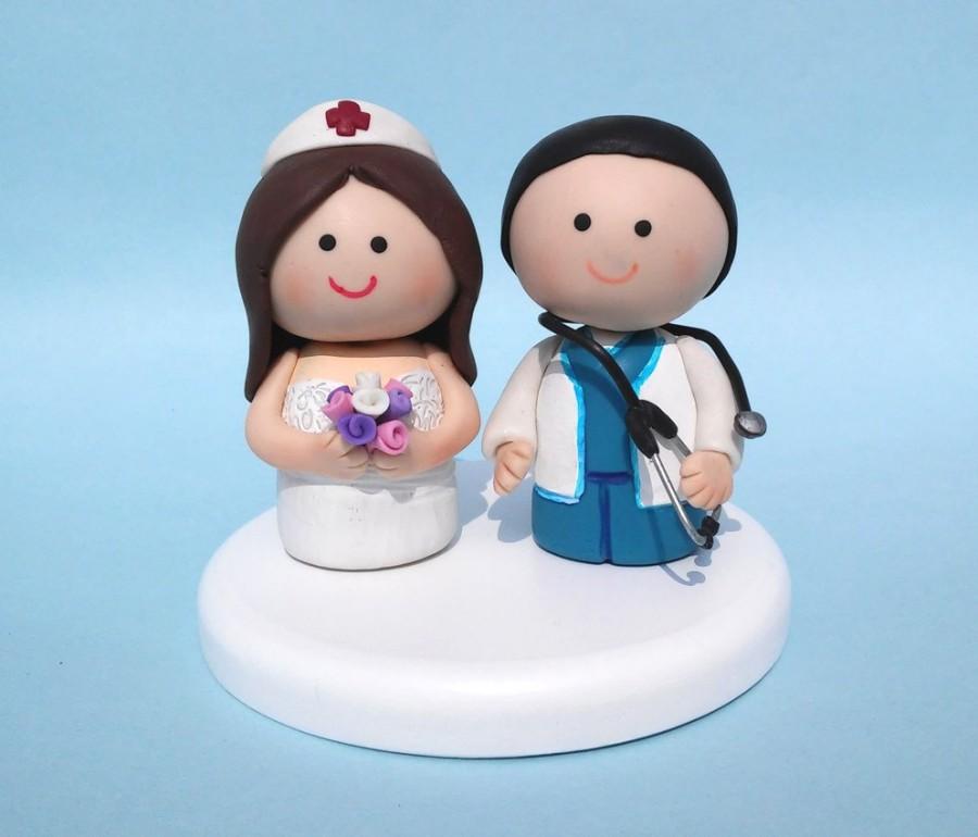 Hochzeit - Wedding cake topper, physician wedding cake topper, nurse wedding cake topper