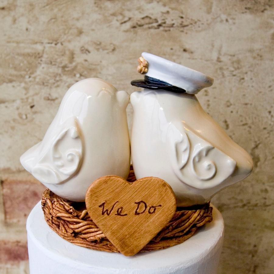Hochzeit - U.S. Marine Cake Topper in Ivory Glaze