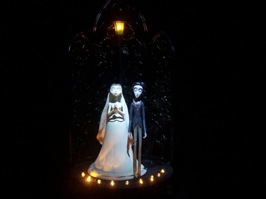 Mariage - Corpse Bride VICTORIA & VICTOR Wedding Cake Topper LIGHT Pole