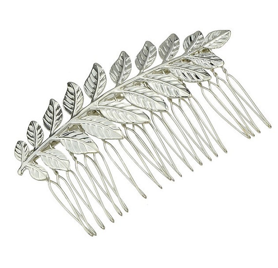 Hochzeit - Silver Leaf Hair Comb. Bridal Hair Comb, Leaf Headpiece, Wedding Hair Accessory, Woodland Hair Accessory, Silver Leaf Hair Comb