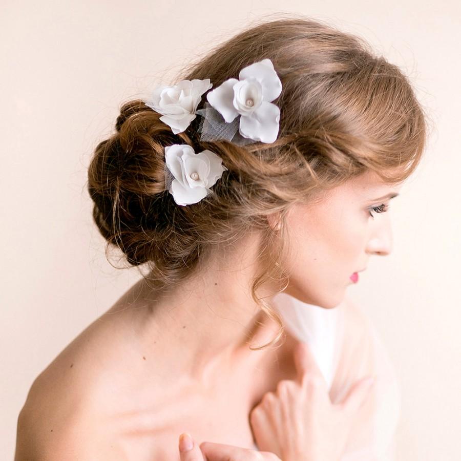 Mariage - Hair Pins Iris Flower - Bridal Pins - Wedding Pins - Flower Pins - Bridal Hair Accessory - Wedding Hair Accessory