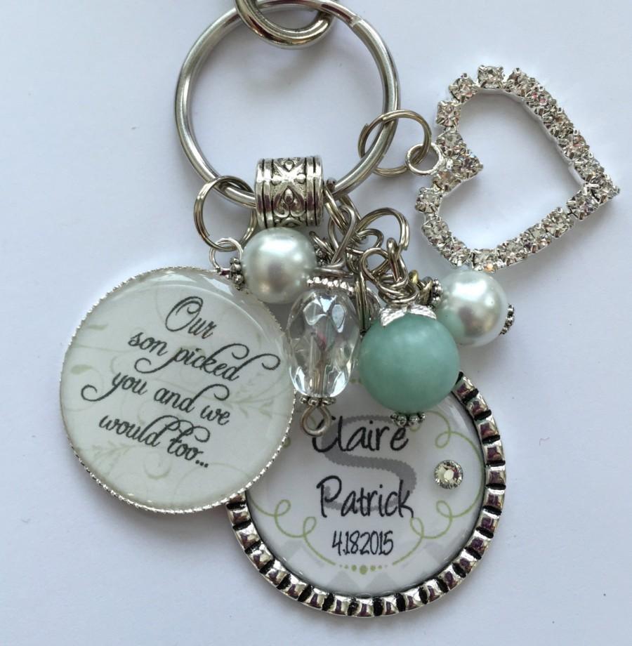 Свадьба - Future DAUGHTER in LAW GIFT, personalized bride to be Our son picked you and we would too wedding date white rememberance wedding shower fun